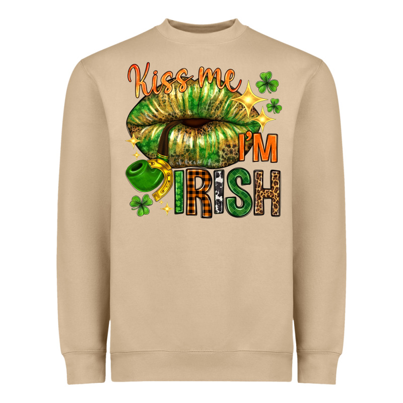 Kiss Me Im Irish With Lip Heavyweight Sweatshirt by NancyCooperArtShop | Teevron