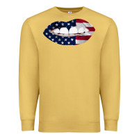 Antique Gold Lips American Flag Premium Sweatshirt - Bettercallsaul