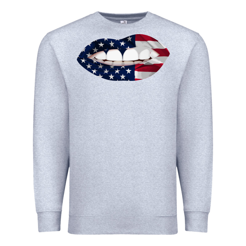 Lips American Flag Premium Sweatshirt by Bettercallsaul | Teevron