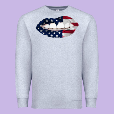 Lips American Flag Premium Sweatshirt Designed By Bettercallsaul