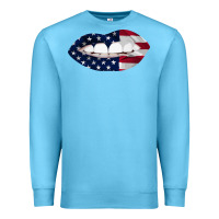 Ocean Blue Lips American Flag Premium Sweatshirt - Bettercallsaul