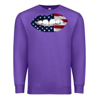 Purple Lips American Flag Premium Sweatshirt - Bettercallsaul