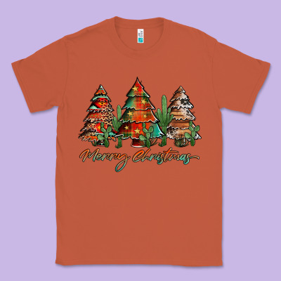 Western Christmas Trees Merry Christmas Classic Tee Designed By Jasminsmagicworld