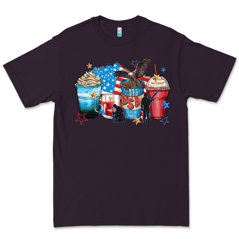 Usa Coffee Cups Premium Tee by Zillion Design Studio | Teevron