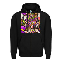 Black Mardi Gras cow with carnival mask seamless pattern Zipper Hoodie - BundleAndBundleShop