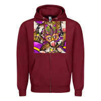 Burgundy Mardi Gras cow with carnival mask seamless pattern Zipper Hoodie - BundleAndBundleShop