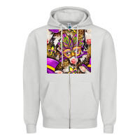 Dove Grey Mardi Gras cow with carnival mask seamless pattern Zipper Hoodie - BundleAndBundleShop