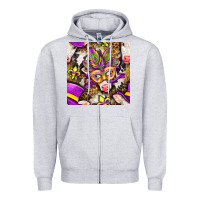Heather Grey Mardi Gras cow with carnival mask seamless pattern Zipper Hoodie - BundleAndBundleShop
