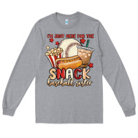 Heather Grey i'm just here for the snack baseball sister Long Sleeve Tee - MaliasSmallBusiness