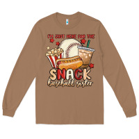 Toasted Coconut i'm just here for the snack baseball sister Long Sleeve Tee - MaliasSmallBusiness