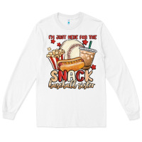White i'm just here for the snack baseball sister Long Sleeve Tee - MaliasSmallBusiness