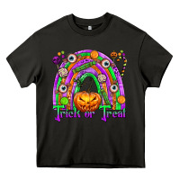 Asphalt Trick or Treat Halloween Rainbow Heavy Core Tee - texasbilliewilder