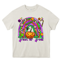 Trick Or Treat Halloween Rainbow Heavy Core Tee | Teevron