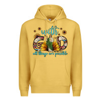 Antique Gold with god all things are possible matthew 19 26 Premium Hoodie - JahusDesignShop