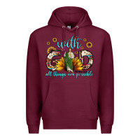 Burgundy with god all things are possible matthew 19 26 Premium Hoodie - JahusDesignShop