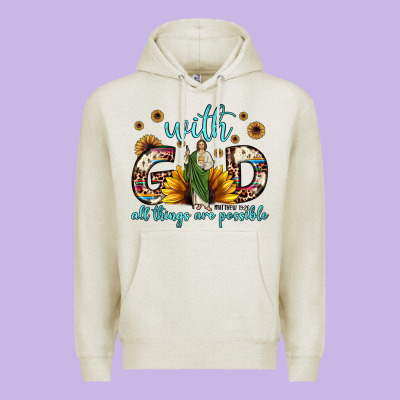 With God All Things Are Possible Matthew 19 26 Premium Hoodie Designed By Jahusdesignshop