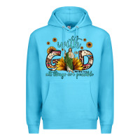 Ocean Blue with god all things are possible matthew 19 26 Premium Hoodie - JahusDesignShop