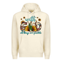 Sandshell with god all things are possible matthew 19 26 Premium Hoodie - JahusDesignShop
