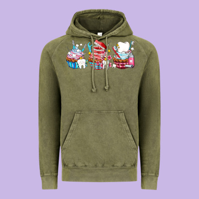 Dental Cupcakes Vintage Hoodie Designed By Adodesignshop