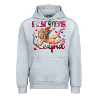 Heather Grey i am with cupid Urban Hoodie - OliviaCreatesArt