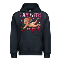 Navy i am with cupid Urban Hoodie - OliviaCreatesArt