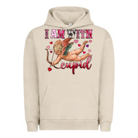 Pigment French Oak i am with cupid Urban Hoodie - OliviaCreatesArt