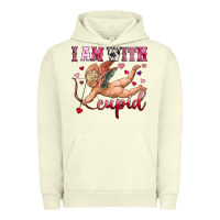 Pigment Pistachio i am with cupid Urban Hoodie - OliviaCreatesArt