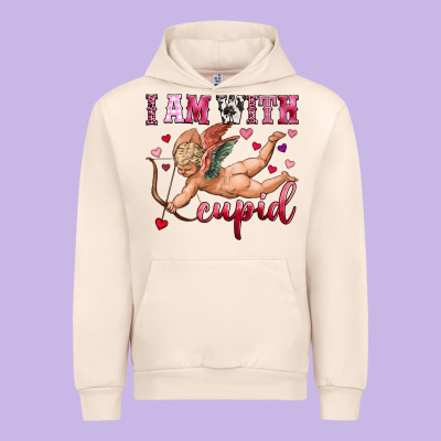 I Am With Cupid Urban Hoodie Designed By Oliviacreatesart