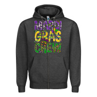 Charcoal Heather Mardi Gras crew Zipper Hoodie - BundleAndBundleShop