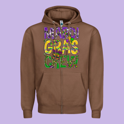 Mardi Gras Crew Zipper Hoodie Designed By Bundleandbundleshop