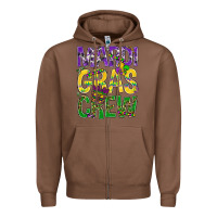 Chestnut Mardi Gras crew Zipper Hoodie - BundleAndBundleShop