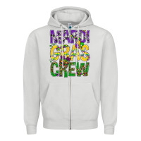 Dove Grey Mardi Gras crew Zipper Hoodie - BundleAndBundleShop