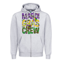 Heather Grey Mardi Gras crew Zipper Hoodie - BundleAndBundleShop