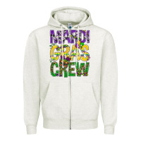 Oatmeal Heather Mardi Gras crew Zipper Hoodie - BundleAndBundleShop