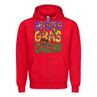 Red Mardi Gras crew Zipper Hoodie - BundleAndBundleShop