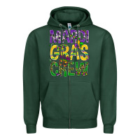 Sports Green Mardi Gras crew Zipper Hoodie - BundleAndBundleShop