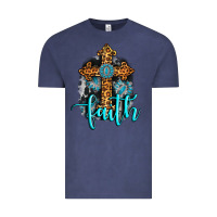 Vintage Denim faith western turquoise Vintage Tee - AdoDesignShop