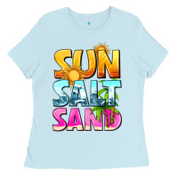 Baby Blue sun salt sand Ladies Tee - texasbilliewilder