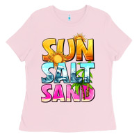 Bubblegum Pink sun salt sand Ladies Tee - texasbilliewilder