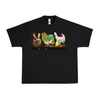 Black Peace Love Leghorn Chicken Urban Heavy Tee - LillyAllenDesigns