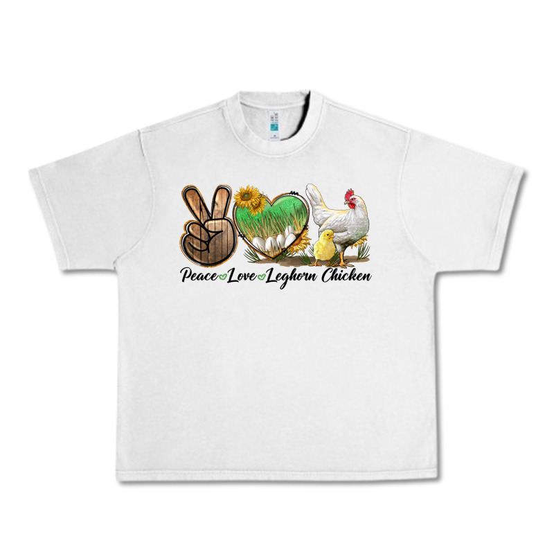 Peace Love Leghorn Chicken Urban Heavy Tee by LillyAllenDesigns | Teevron
