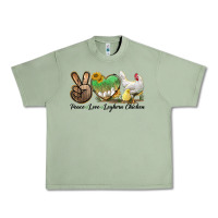 Oil Green Peace Love Leghorn Chicken Urban Heavy Tee - LillyAllenDesigns