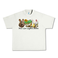 Pistachio Peace Love Leghorn Chicken Urban Heavy Tee - LillyAllenDesigns