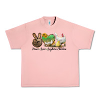 Salmon Peace Love Leghorn Chicken Urban Heavy Tee - LillyAllenDesigns