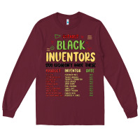 Burgundy black inventors black history Long Sleeve Tee - MaliasSmallBusiness