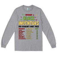 Heather Grey black inventors black history Long Sleeve Tee - MaliasSmallBusiness