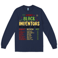 Navy black inventors black history Long Sleeve Tee - MaliasSmallBusiness