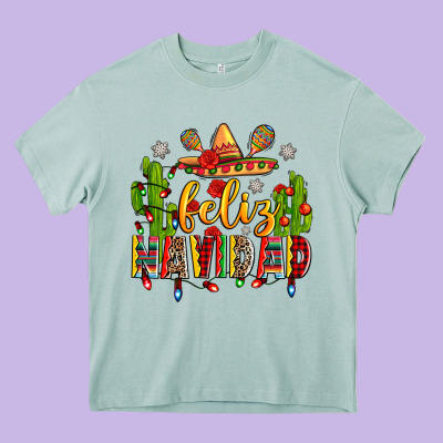 Feliz Navidad Heavy Core Tee Designed By Zillion Design Studio