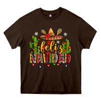 Chocolate Brown feliz navidad Heavy Core Tee - Zillion Design Studio