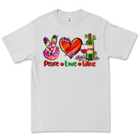 Dove Grey peace love wine Premium Tee - AdoDesignShop